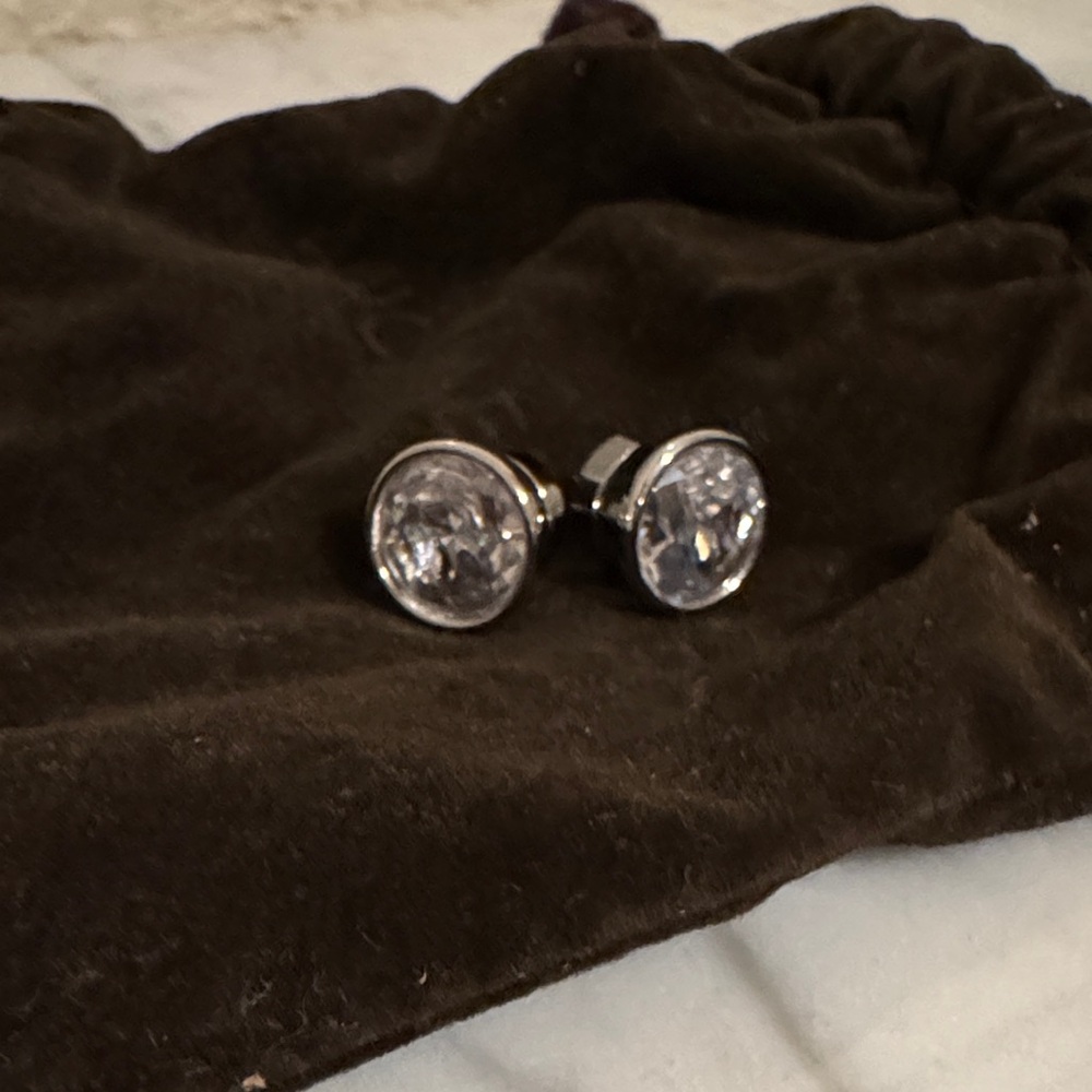 Michael Kors Silver Crystal Stud Earrings